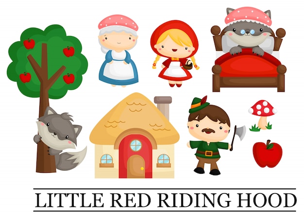 Premium Vector Little Red Riding Hood