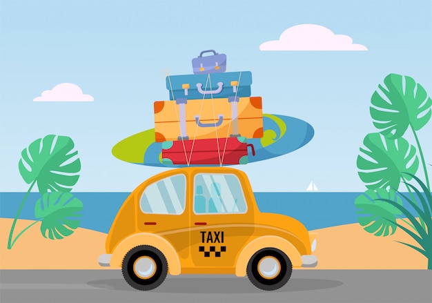 Download Free Little Yellow Retro Taxi Car Rides From The Sea With Stack Of Use our free logo maker to create a logo and build your brand. Put your logo on business cards, promotional products, or your website for brand visibility.