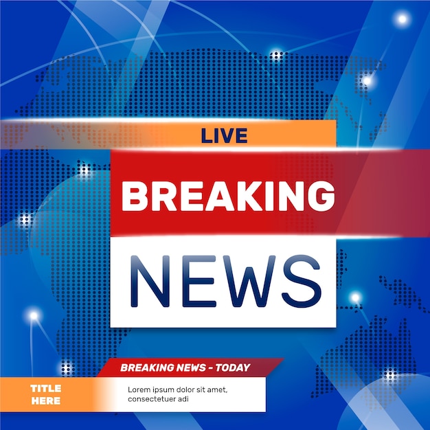 Free Vector | Live breaking news template style