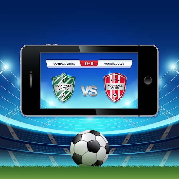 携帯電話でライブサッカーフルhdとサッカーオンライン プレミアムベクター