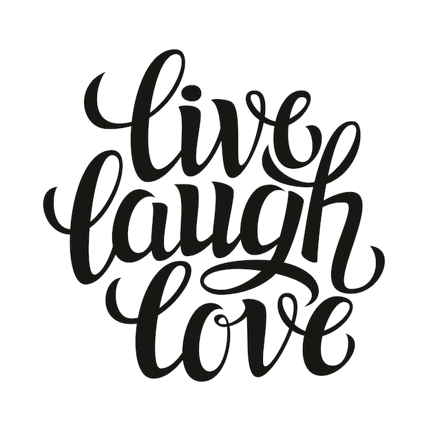 Download Live laugh love, lettering card | Premium Vector