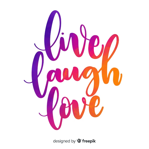 Download Live laugh love watercolor lettering Vector | Free Download
