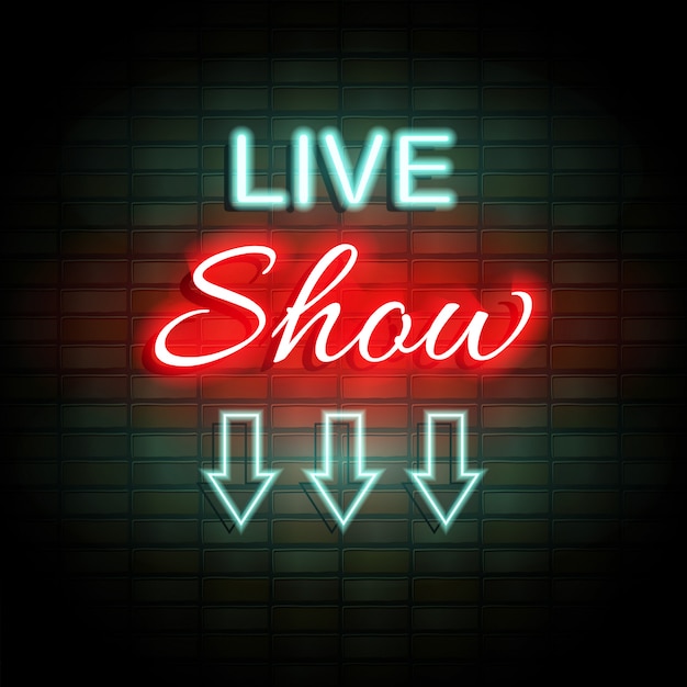 Download Free Live Show Neon Sign On Brick Wall Premium Vector Use our free logo maker to create a logo and build your brand. Put your logo on business cards, promotional products, or your website for brand visibility.