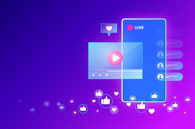Live stream concept and fresh news Free Vector