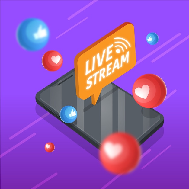 Live stream concept Free Vector