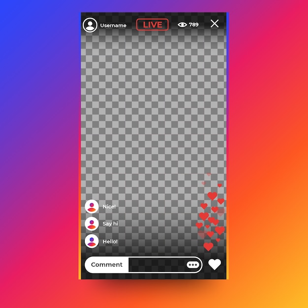 Live stream instagram interface | Free Vector