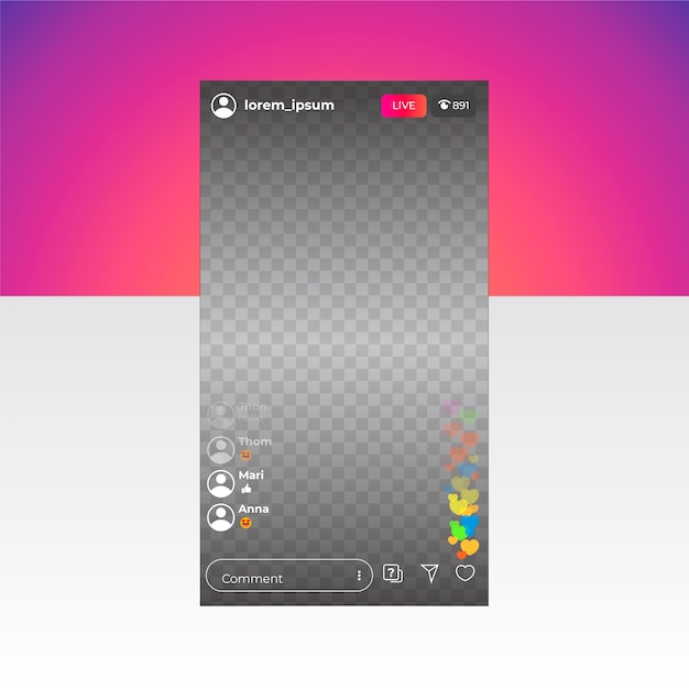 Free Vector Live stream instagram interface