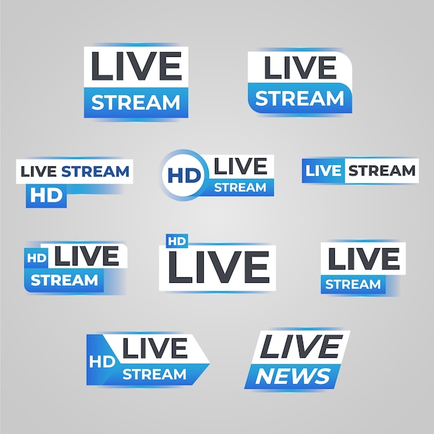 Free Vector Live Streams News Banners Design