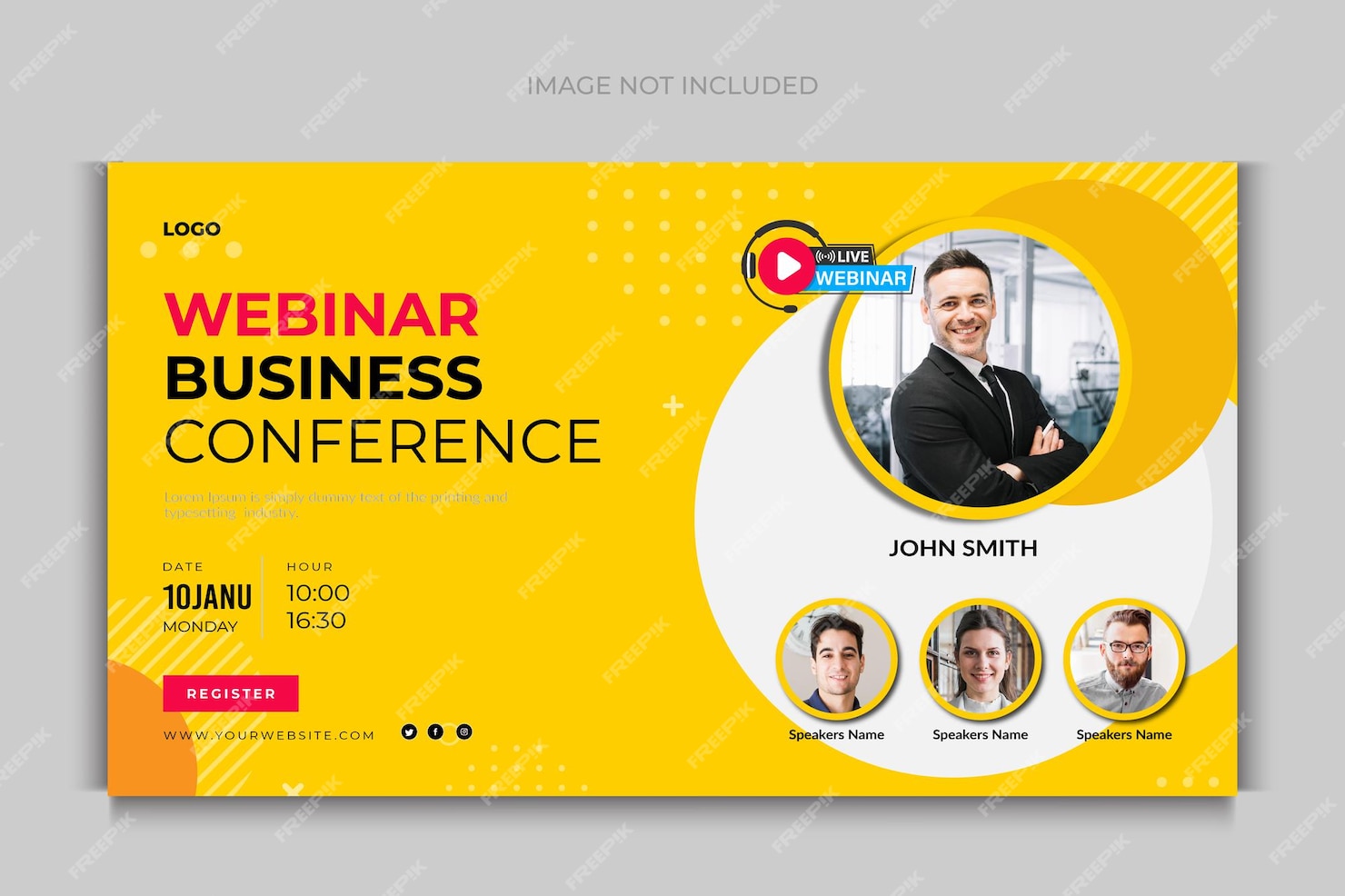 Premium Vector | Live webinar business conference and corporate web ...