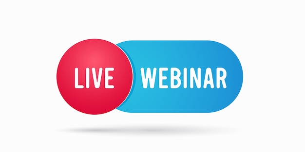 Premium Vector | Live webinar button emblem label for streaming ...