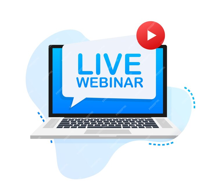 Premium Vector | Live webinar button, icon, emblem label vector ...