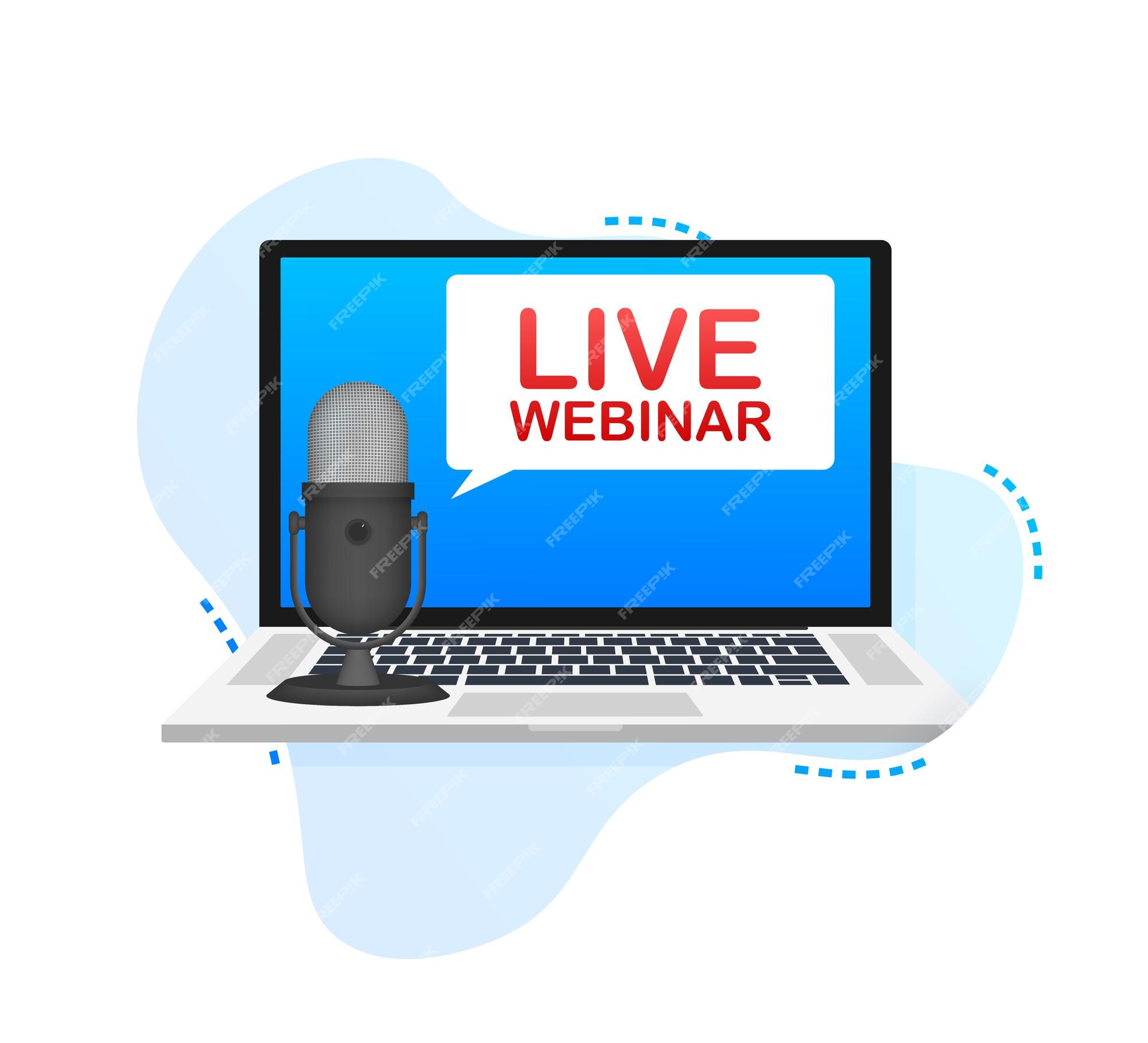 Premium Vector | Live Webinar Button, Icon, Emblem, Label Illustration