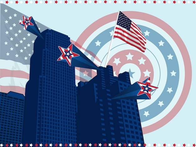 Living in america buildings architecture
vector