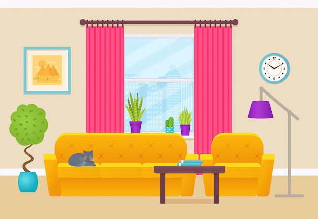 picture book living room illustration