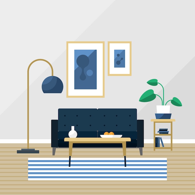 Download Living room interior vector illustration | Premium Vector