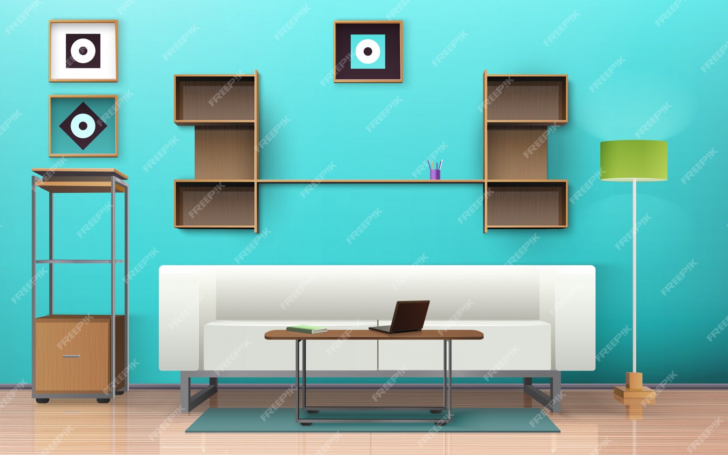 Free Vector | Living room isometric design