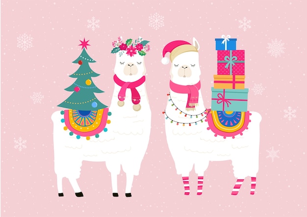 Download Premium Vector | Llama winter , cute for nursery, poster ...