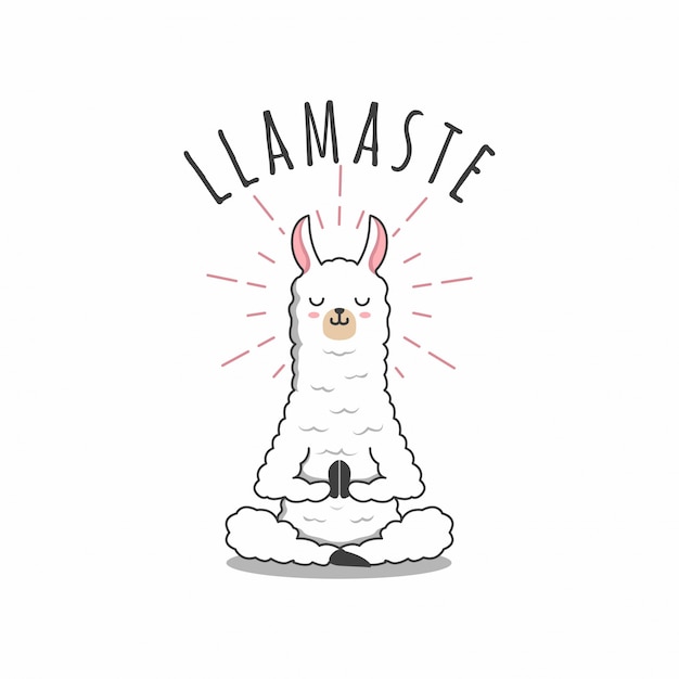 Llama yoga pose drawing Premium Vector