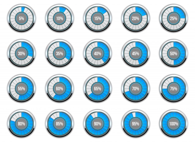 Loading round progress circle bar. Premium Vector