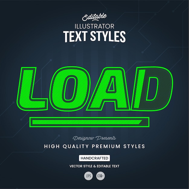 Loading text style Premium Vector