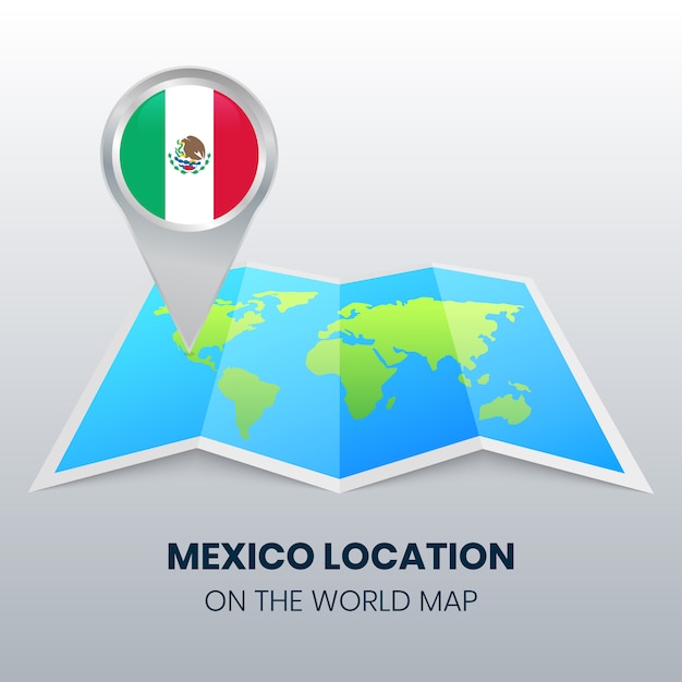 Premium Vector | Location icon of mexico on the world map