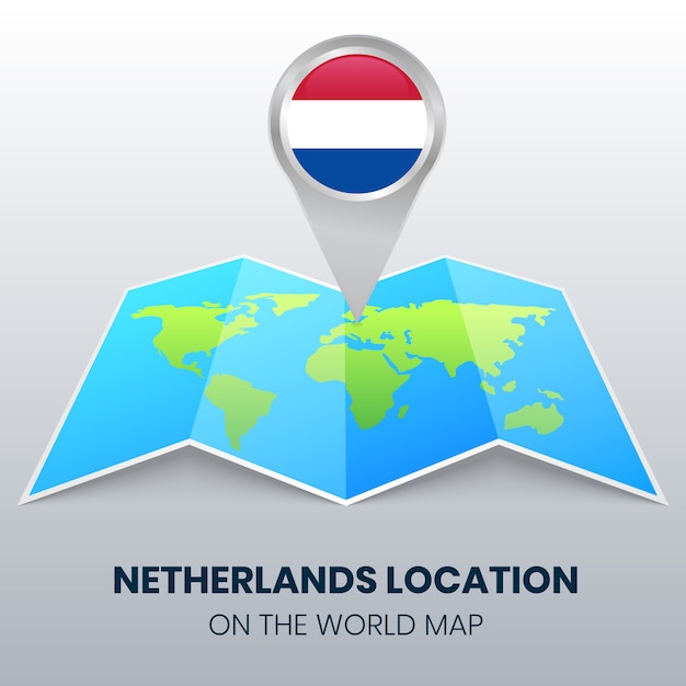 Premium Vector Location Icon Of Netherlands On The World Map