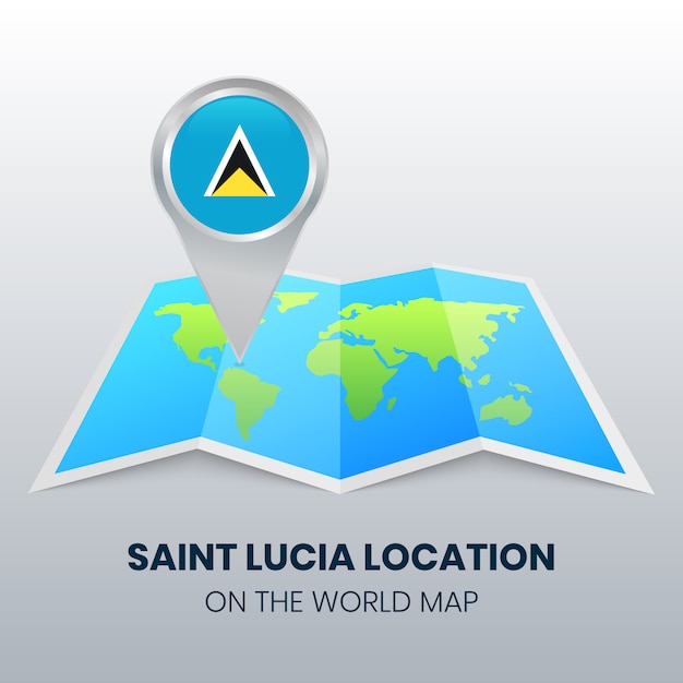 Location Icon Of Saint Lucia On The World Map Premium Vector
