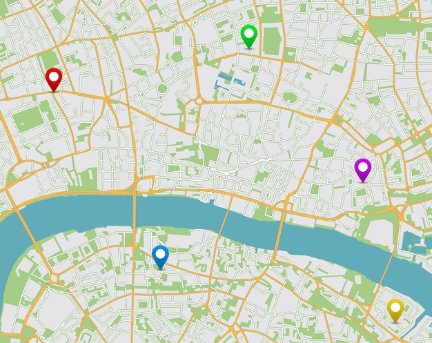 Premium Vector | Location map of city