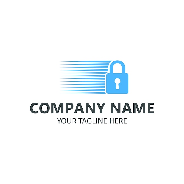 Lock logo security company illustration Premium Vector
