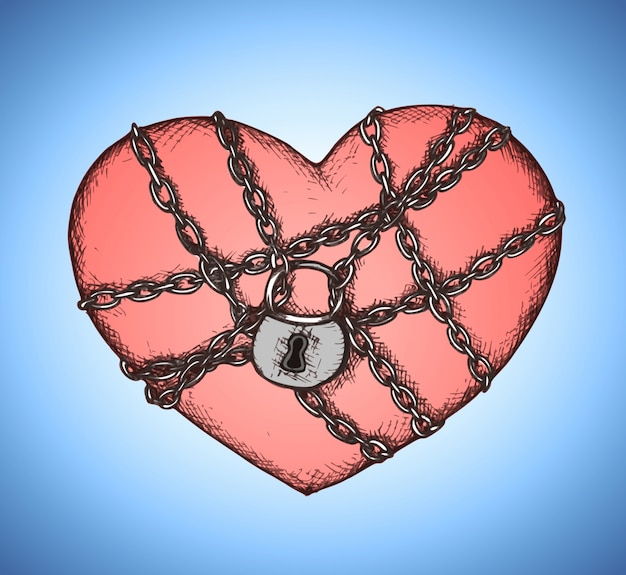 broken locked heart