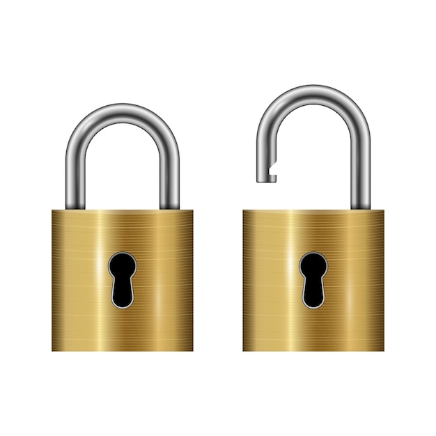 Premium Vector Locked And Unlocked Padlock Isolated On White Background