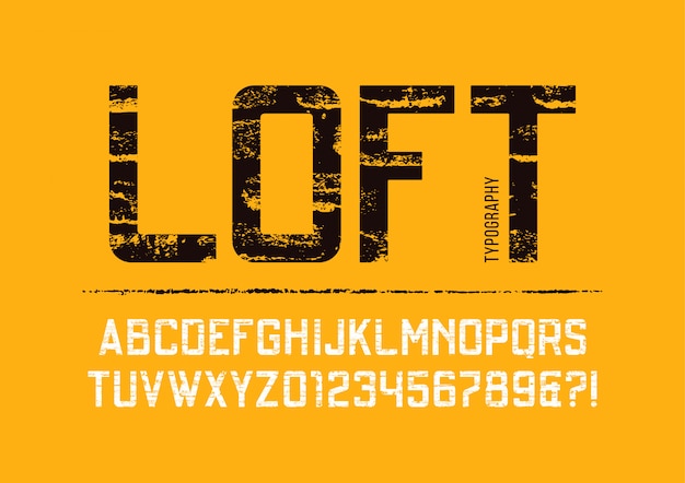 Premium Vector Loft Condensed Grunge Textured Sans Serif Typeface