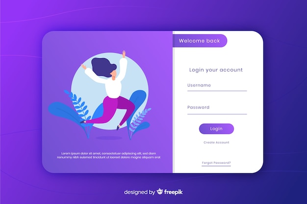 Log in concept for landing page Vector | Free Download