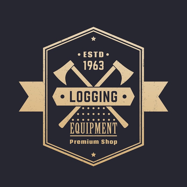 Premium Vector Logging Equipment Lumber Shop Vintage Logo