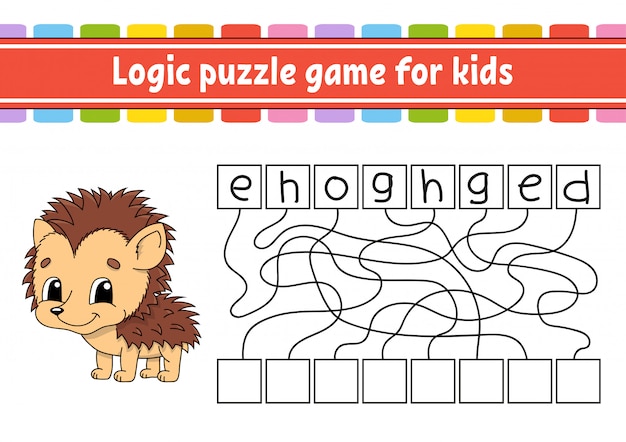 Premium Vector Logic Puzzle Game Learning Words For Kids Find The Hidden Name