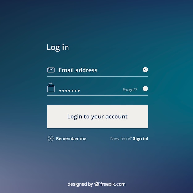 Login form on blue background Vector | Free Download