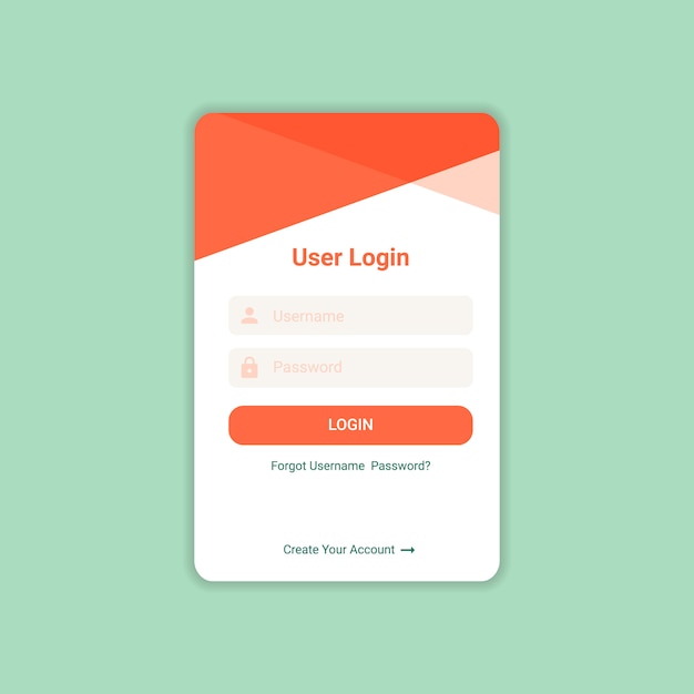 Login ui design template vector Vector | Premium Download