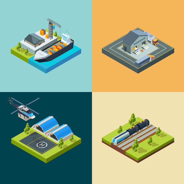Premium Vector | Logistic concept. cargo transport shipping flying way ...