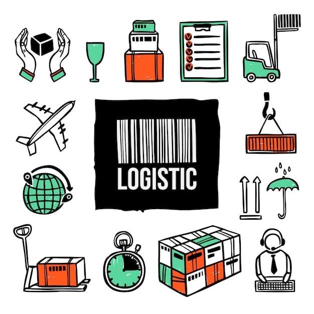 Download Free Vector | Logistic icon set