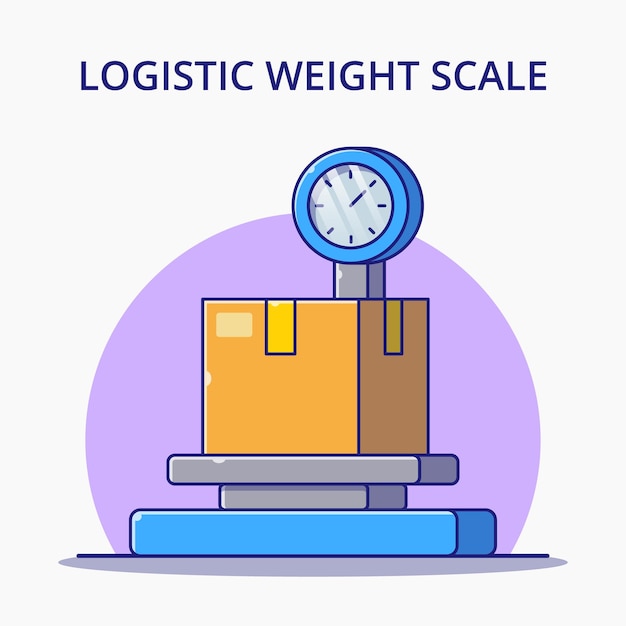 Premium Vector | Logistic weight scale cartoon vector illustration
