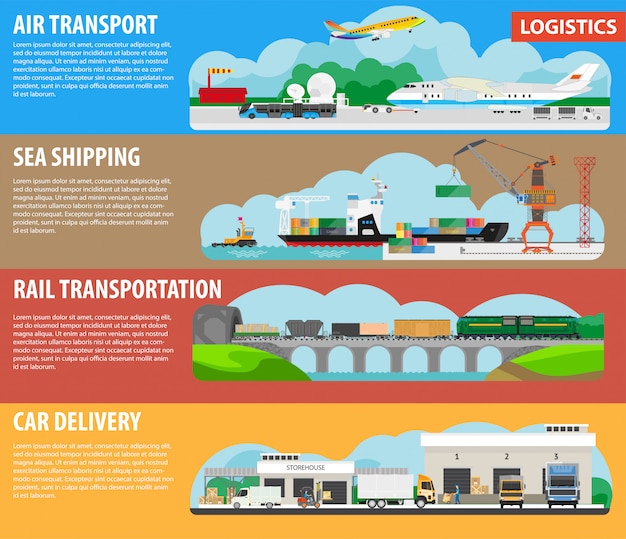 logistics-and-shipping-types-infographics-premium-vector