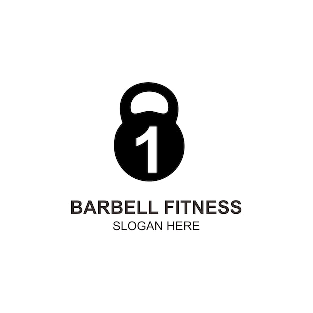 Premium Vector Logo 1 barbell fitness design