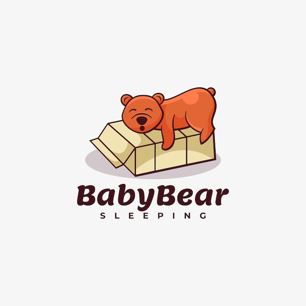 Premium Vector | Logo baby bear simple mascot style.