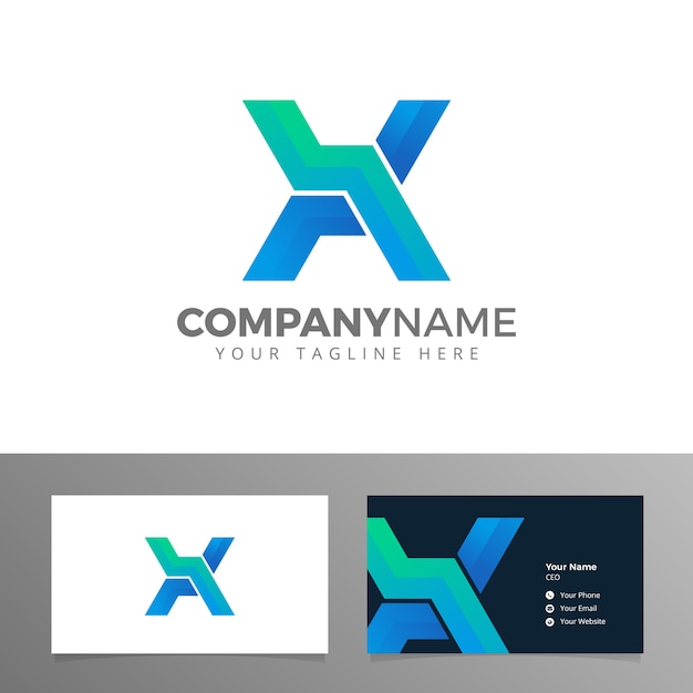Download Free Logo And Business Card For Company Letter X Vector Blue Corporate Premium Vector Use our free logo maker to create a logo and build your brand. Put your logo on business cards, promotional products, or your website for brand visibility.