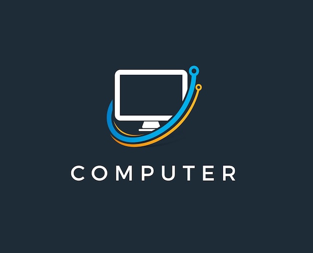 Premium Vector | Logo computer repair template.