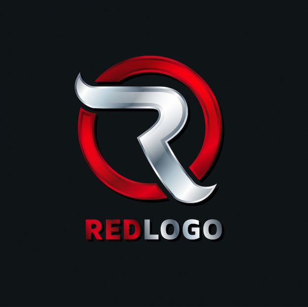 ロゴのコンセプト抽象r赤いロゴ 会社のロゴ サービスグラフィックへの手紙の概念 プレミアムベクター