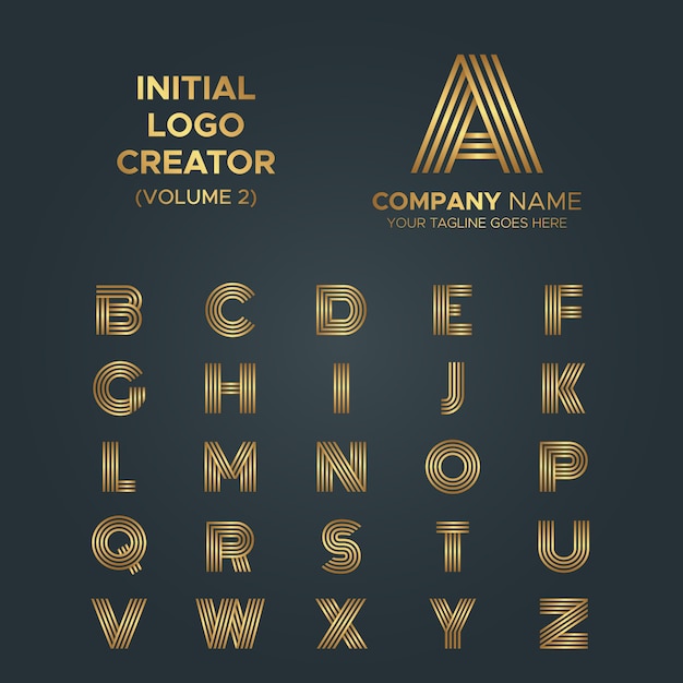 Download Logo creator, from a to z letters line art stripe luxury ...