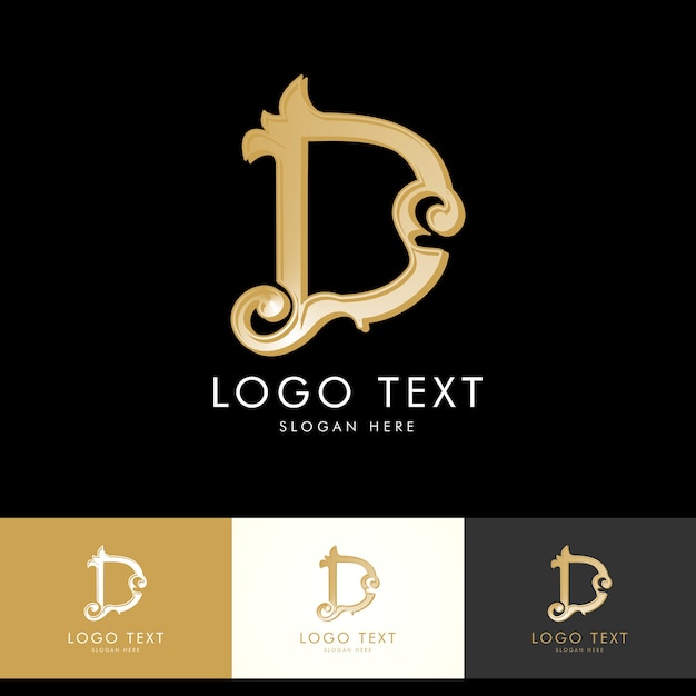 Download Logo d, monogram d, gold, vector d, logo design | Premium Vector