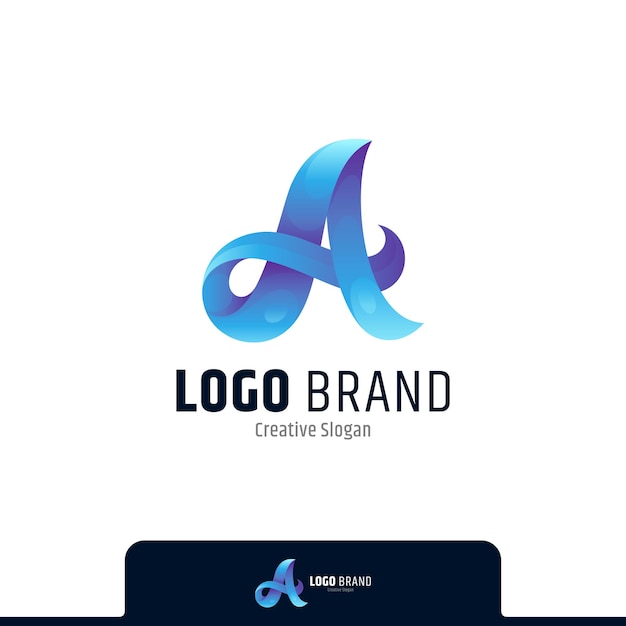 Premium Vector | Logo design of blue letter a