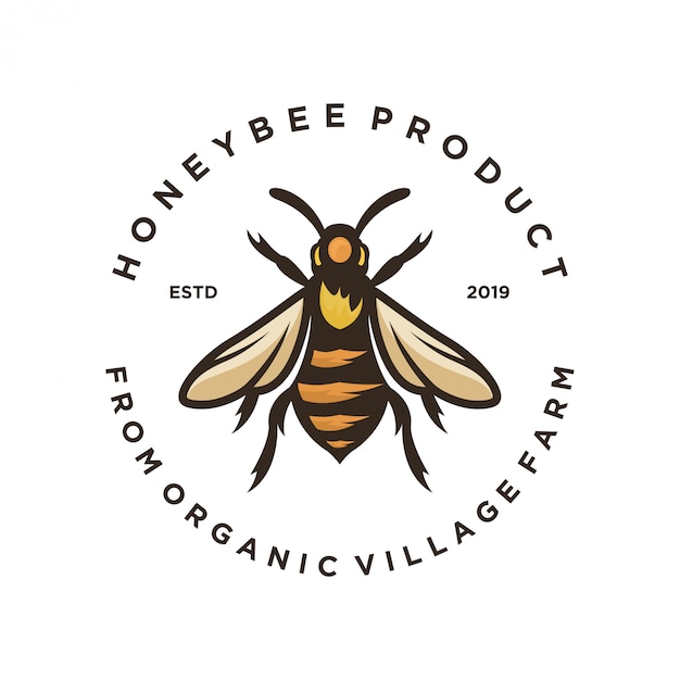 Premium Vector | Logo design for honey products or honey bee farms